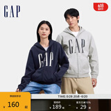 GAP男女装秋季款印花字母logo抓绒连帽卫衣休闲外套660128
