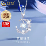 中国黄金（CHINA GOLD）蓝桉与鸟S925银项链女生新款银饰吊坠生日母亲节礼物送女友老婆 【京速达】蓝桉与释槐鸟项链
