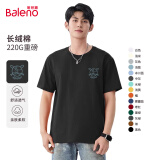 班尼路（Baleno）短袖t恤男220g重磅纯棉体恤情侣款上衣青少年百搭打底衫休闲透气 黑#JPB酷鸟棒球 XL