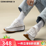 匡威（Converse）RunStarHike 黑白熊猫 高帮厚底增高帆布运动鞋情侣休闲鞋男女鞋 168817C 白低 37 /4.5