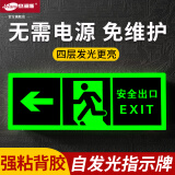 杰澜斯自发光夜光荧光消防应急疏散安全出口指示灯指示牌无需电源免接电 左向安全出口