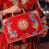 庆喜良缘彩礼盒结婚礼金箱6-12万订婚装钱盒子现金聘礼提亲定亲红色手提箱