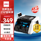 得力（deli）点钞机银行专用支持语音功能验钞功能支持验新币混点合计功能数钱机商用智能家用点钞机 33302S 双屏语音报读270°旋转屏 C类