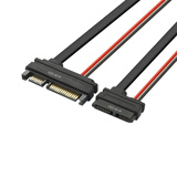 尘土 电脑电源线PH2.0 小4PIN+SATA转接一体硬盘光驱数据供电线7+15P SATA硬盘线 硬盘光驱电源数据线 SATA 7+6母转7+15公 30CM