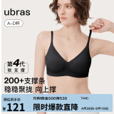 ubras母亲节夹心软支撑光面细肩带文胸女士内衣女背勾款黑色S