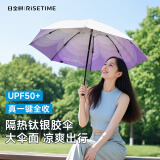 日全时电动雨伞全自动晴雨两用遮阳伞女士钛银防晒防紫外线太阳伞高颜值