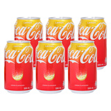 可口可乐（Coca-Cola）柠檬可乐加系汽水罐装碳酸饮料组合装 香港进口 夏日休闲饮品 柠檬可乐330mL*6罐【港版】