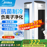 美的（Midea）国家补贴空调扇制冷 冷风机冷风扇强力冷气机家用加水冰晶制冷气扇客厅卧室省电加湿降温水冷扇 （负离子净化款)+语音控制-AAH10ART白色