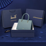 丹希路（danxilu）真皮女士包包2025新款女包大容量斜挎手提包生日礼物送妈妈 【礼盒包装】清新蓝9628