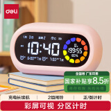 得力（deli）彩屏可视化计时器闹钟儿童学生自律时间管理器粉 LE106PRO