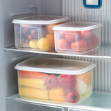 家の物语（KATEI STORY）日本进口冰箱保鲜盒塑料密封盒食品级冷冻饺子盒微波炉加热饭盒 1.6L 三个装