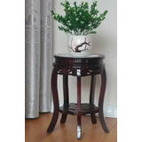 巧素实木花架中式客厅绿萝木质花盆办公室盆景架子电视柜两边的架子 圆形 面30厘米*高45厘米1个