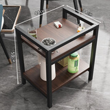 姗姗木艺茶几麻将桌茶水柜小桌子可移动茶水架置物架边几沙发边桌