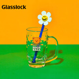 GLASSLOCK&wigglewiggle联名儿童水杯家用玻璃杯子卡通果汁杯赠搅拌棒410ml