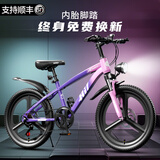 SANGPU 儿童自行车学生车6-15岁以上变速碟刹山地车男女孩青少年单赛车 单速辐条-粉紫色 20寸【适合130-155cm】