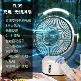 利维斯顿（ILVSD）德国技术直流变频风扇循环空气充电大容量电池长续航学生宿舍大风力便携无线户外露营小风扇 绿色桌面风扇-纯铜变频无刷电机