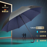 PEJAFAN大号雨伞男双层加厚加固结实抗风商务自动长柄伞双人伞晴雨两用伞 120CM大号内蓝弯把（升级版）