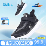 361° 男童跑鞋 中大童儿童运动鞋透气舒适春秋季跑鞋 黑 33