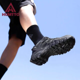 悍途（Humtto）户外登山鞋新款网面透气徒步鞋防滑耐磨爬山鞋休闲透气户外情侣鞋 黑色-男 透气网孔 43