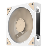 鑫谷（segotep）沐语12白色反转无限镜风扇（白光灯效/PWM温控/木色扇叶/减震9扇叶台式机电脑12cm机箱风扇）