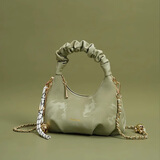 锋上褶皱手提包包女简约洋气2025新款时尚链条单肩斜挎包小拎包