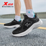 特步女子跑步鞋运动鞋冬季新款网面透气轻便减震休闲跑鞋黑色