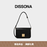 DISSONA迪桑娜真皮豆腐包小众单肩斜挎包感腋下包小方包女 黑色-大号