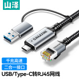 山泽USB/TypeC转网线网口千兆有线网卡RJ45转换线路由器宽带连接线转接头笔记本电脑台式外接免驱动