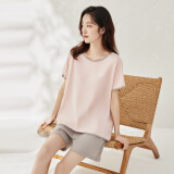 顶瓜瓜顶呱呱睡衣女夏纯棉短袖可外情侣穿家居服套装女甜心粉165