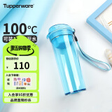 特百惠（Tupperware）晶彩400ML塑料杯 男女学生便携办公用水杯子大容量双饮口 晴天蓝