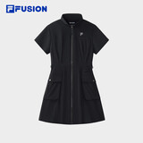 FILA FUSION斐乐潮牌女子梭织连衣裙夏季透气舒适运动休闲裙子
