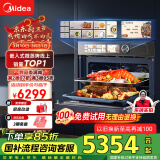 美的（Midea）知味嵌入式微蒸烤炸炖5合1蒸烤箱一体机GR6 55L家用 大热风脱脂燃卡全域双彩屏蒸箱烤箱微霸R6