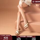 BEAUTODAY【明星同款】凉鞋女鞋夏季配裙子凉拖鞋外穿女2025新款沙滩鞋子 复古棕（不可水洗） 现货 37