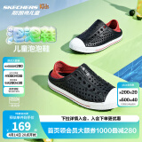 Skechers斯凯奇儿童洞洞鞋夏季凉鞋男女童涉水溯溪鞋防滑沙滩拖鞋91995L 男童/黑色/红色/BKRD 36