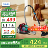 飞利浦（PHILIPS） 卧式吸尘器家用有线大功率除尘器手持大吸力除螨吸猫毛吸尘机 第7代飓风无尘袋款FC8632