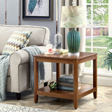 福林成简约沙发边桌客厅角几实木质小茶几美式方几家用小桌子角柜床头桌 长宽60*60高60cm 浅胡桃色