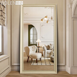 伯仑 穿衣镜全身镜落地镜美式欧式试衣镜挂墙复古镜大服装店镜子壁挂 仿古白 【壁挂/靠墙】60cm*165cm