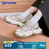 FILA  FUSION斐乐潮牌官方女鞋经典硬糖鞋厚底老爹鞋时尚运动休闲鞋 银云/米色-SA 38