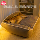 嬉皮狗猫窝冬季保暖狗窝狗狗厚实沙发绒窝猫咪保暖垫子狗窝加厚大型犬 迈洛灰沙发窝 L-（65*50*23cm）