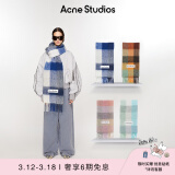 Acne Studios男女同款 格纹流苏彩虹Vally围巾羊毛披肩CA0084 白色/灰色/宝蓝色 均码