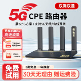 烁盟巴龙芯5g cpe移动路由器RedCap免插卡企业级随身wifi6 cpe转有线转wifi免拉宽带千兆网口直播上网 【5G旗舰版+黑色】展锐5G+八核四天线