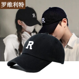 罗维利特帽子男韩版遮阳帽女百搭鸭舌帽户外棒球帽休闲太阳帽 R标黑色  均码 可调节