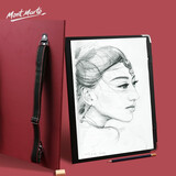 蒙玛特画板素描写生画夹画袋儿童初学者套装便携式收纳防水双肩背速写板A3酒红色MAXX1006