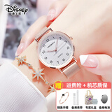 迪士尼（Disney）新年礼物手表女款初高中学生考试专用2025新款机械静音防水石英表 金典简约玫瑰金