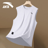 安踏速干运动背心男款无袖上衣吸湿透气夏季马拉松健身篮球服罩衫坎肩 7123-2纯净白 L (175)