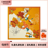 万事利WENSLI真丝丝巾桑蚕丝女方巾送妈妈生日礼物母亲节丝巾礼盒玉兰赋