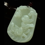 艺铂缘和田玉十二生肖吊坠属相鼠牛虎兔龙马男女玉坠玉石牌挂件项链挂件 大款和田玉生肖猴