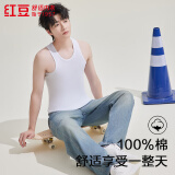 红豆纯棉背心男士无袖圆领亲肤透气运动健身修身打底汗衫男