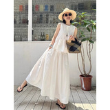 皓娥 温柔风无袖连衣裙夏季女装套装上衣半身裙高级感慵懒风高腰垂感 两件套装【无袖短袖+半身裙】 M 建议：110斤内