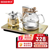 新功（SEKO） 智能全自动上水壶电热水壶玻璃保温电水壶茶台烧水壶泡茶电茶壶 F148/W34 1L 金色电茶壶F147（尺寸37*20）
